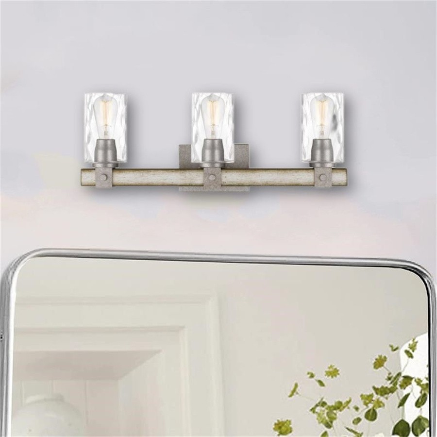 Industrial Wash Wood Cylindrical Glass Wall Lamp S111