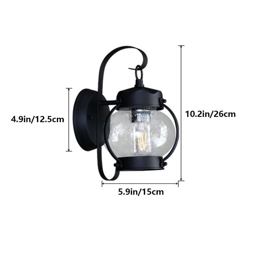 Schemat wymiarowy kinkietu zewnętrznego Vintage Lantern S100