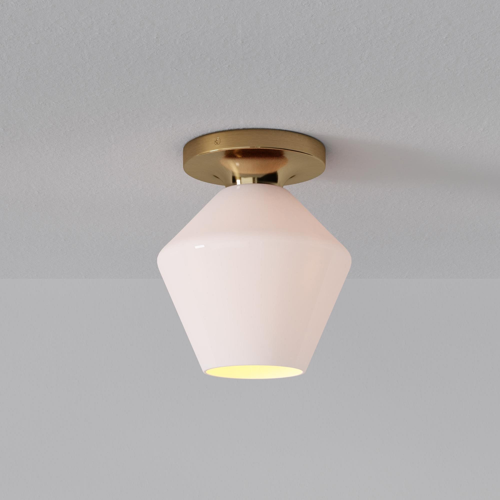 Merin Minimalist Sleek Geometric Glass Flushmount Light T155