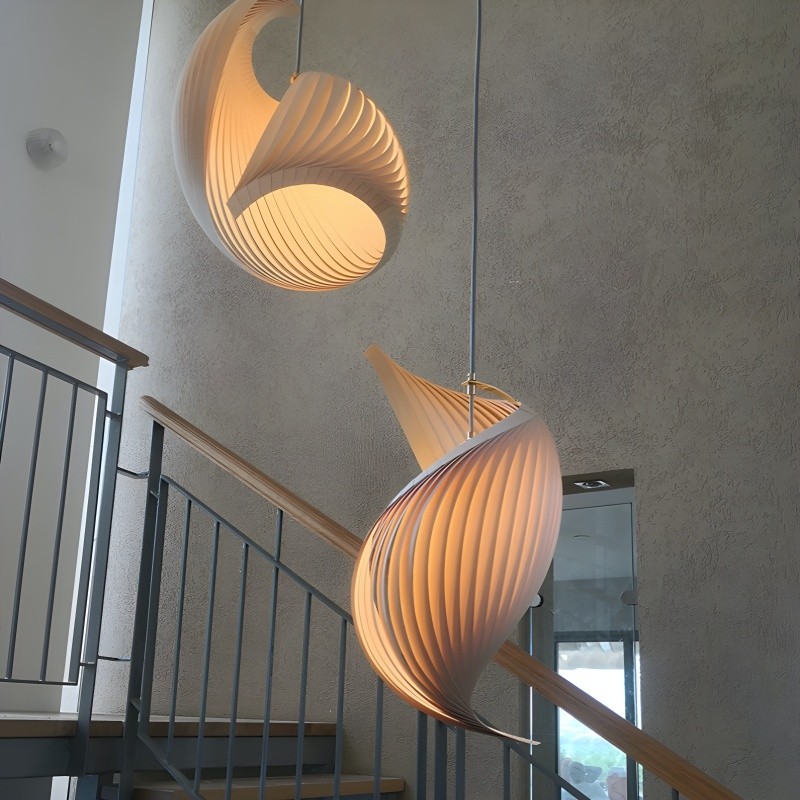 Creative Wooden Nautilus Shell Pendant Light S170