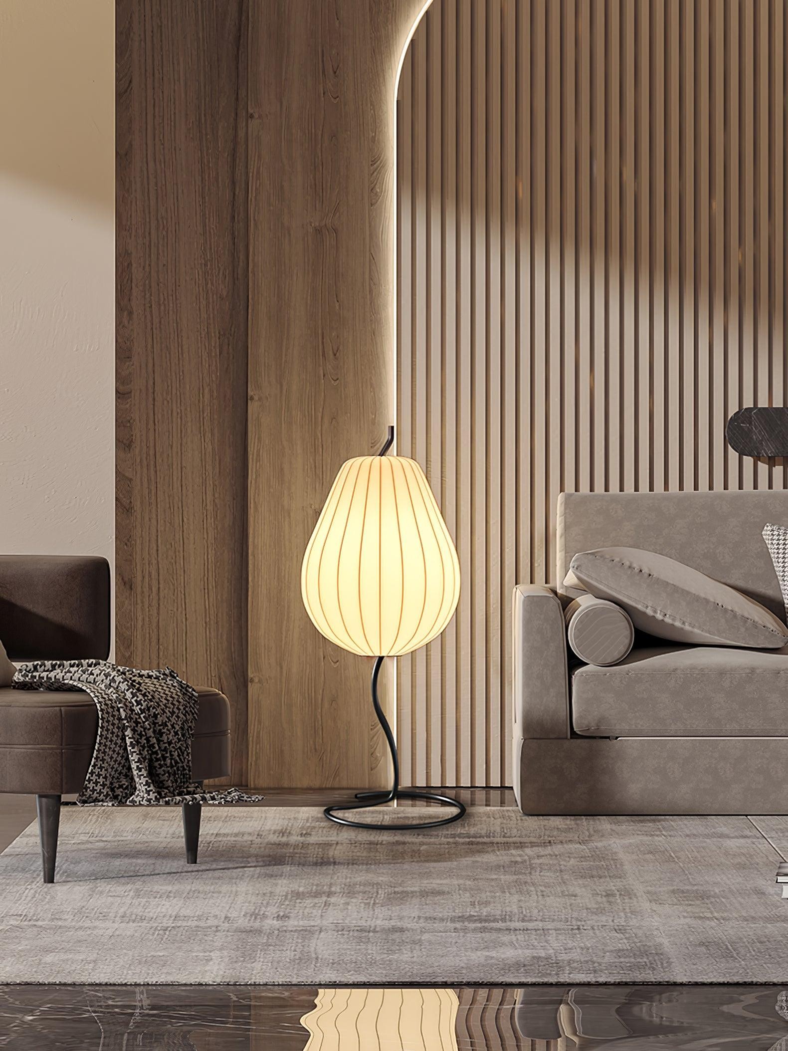 Pear-shaped Shite Floor Lamp Suitable For Living Room M35