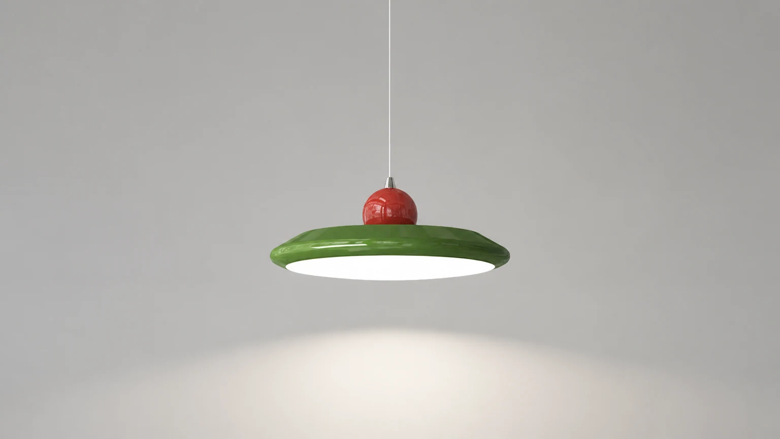 Wysokiej jakości lampa wisząca M284 z ruchomym ramieniem i latającym spodkiem w poziomej scenie pomieszczenia