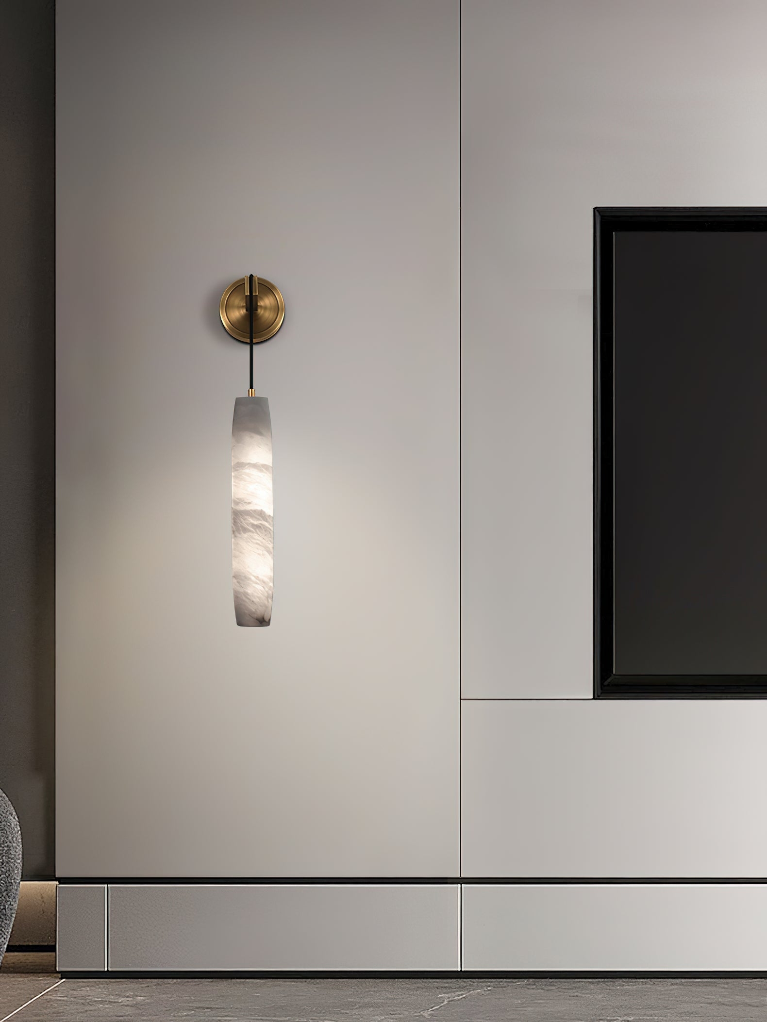 Alabaster Flute Wall Lamp D437
