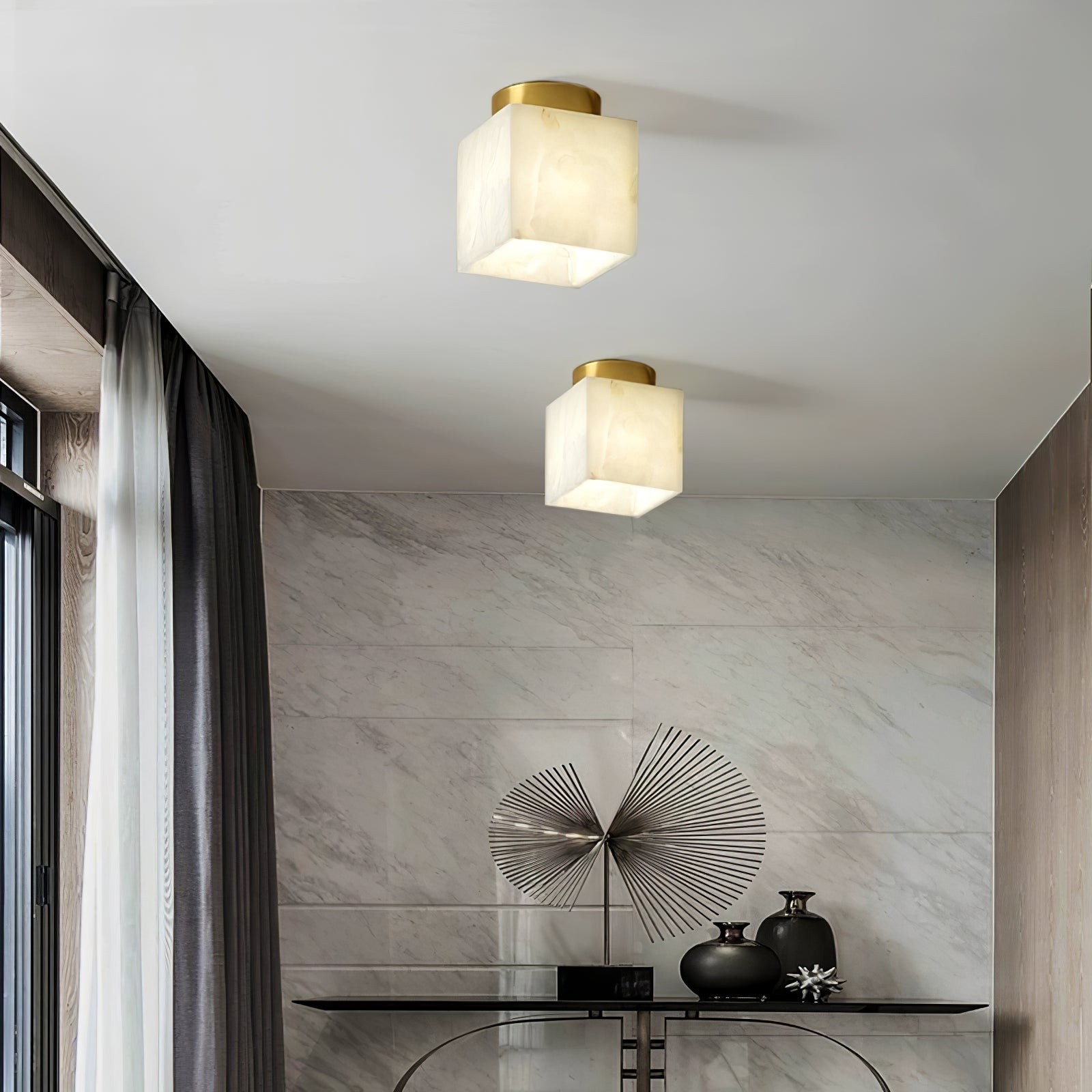 Moon Alabaster Ceiling Lamp M538