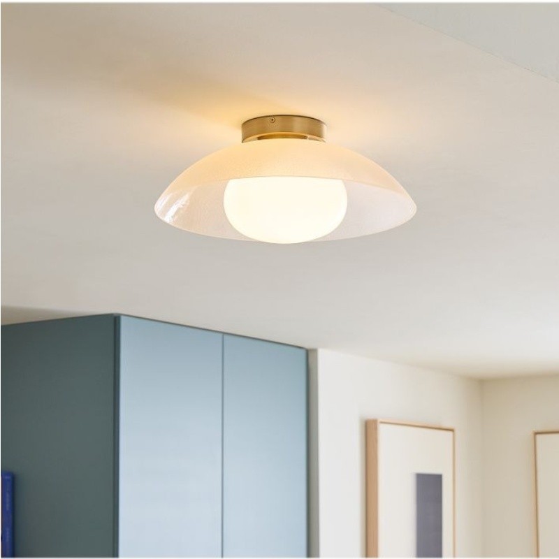 Elorina Flush Mount Glass/Metal Ceiling Light - A Stylish Fixture for Modern Spaces T093