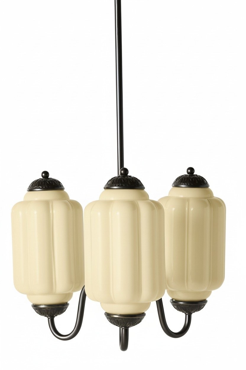 Eloise Vintage Glass Chandelier - Milk Glass Home Accent T289