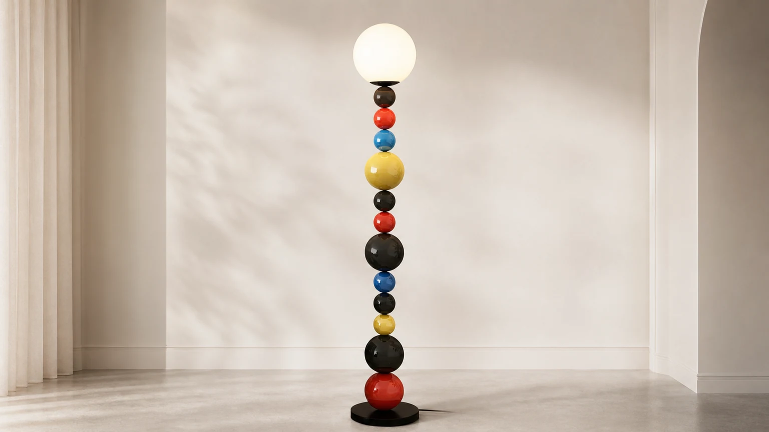 Kolorowa okrągła lampa podłogowa M481 w kształcie kuli