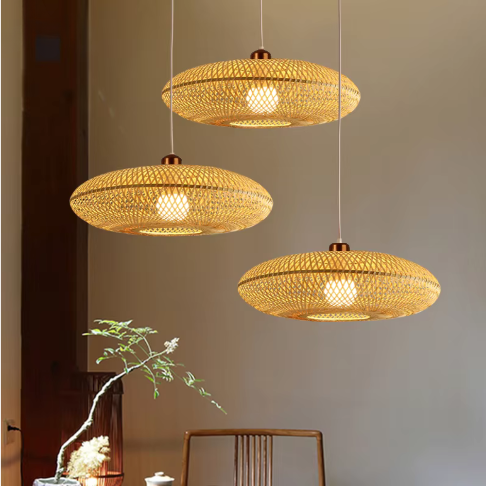 Treasure of the Dawn Bamboo Rattan Pendant Light D899
