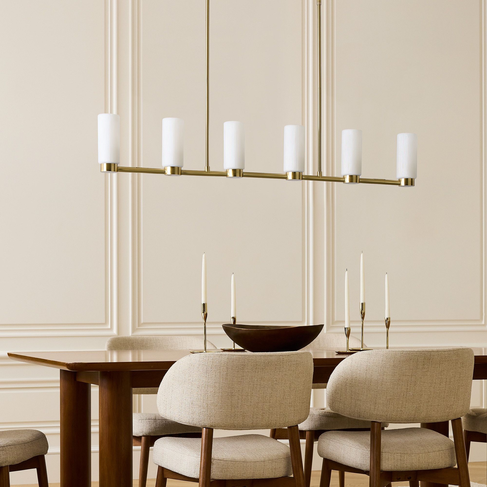 Rivora Fluted Glass Chandelier – Elegant Ribbed Lasting Design T094