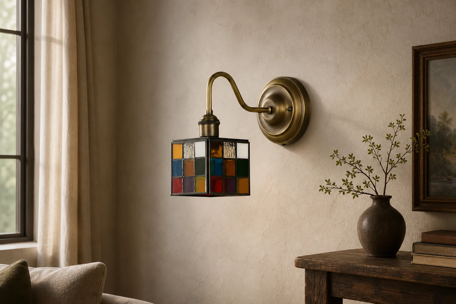 Kinkiet Mosaic Atelier D297 zastosowany w pomieszczeniu lifestylowym