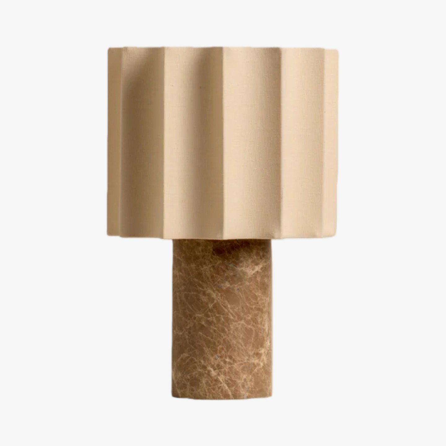 Cavilon Table Lamp with Fan-Shaped Linen Shade - Stone Finishes Suitable for Living Rooms T476