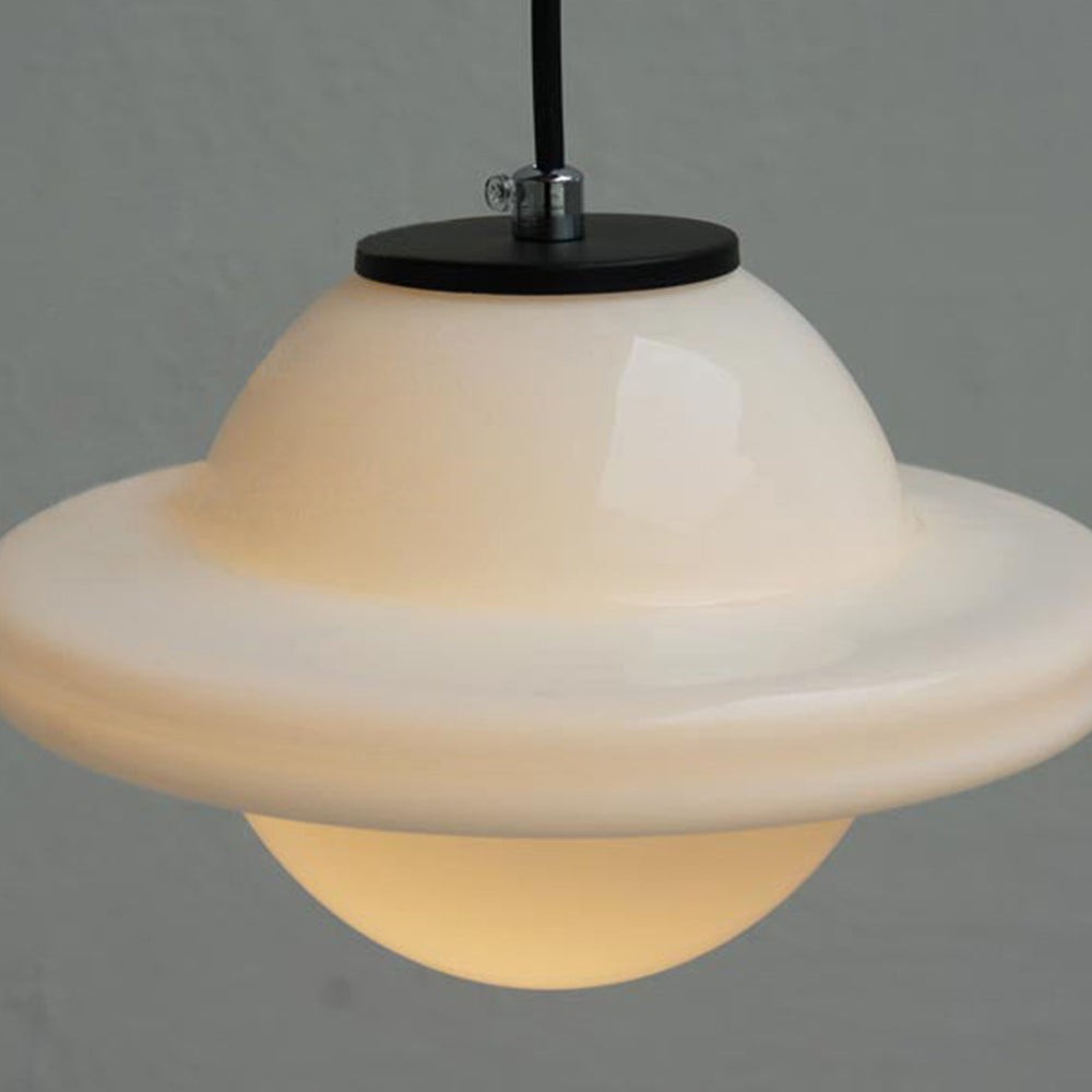 Modern White Milk Glass Geometric Jar Pendant Lamp S167