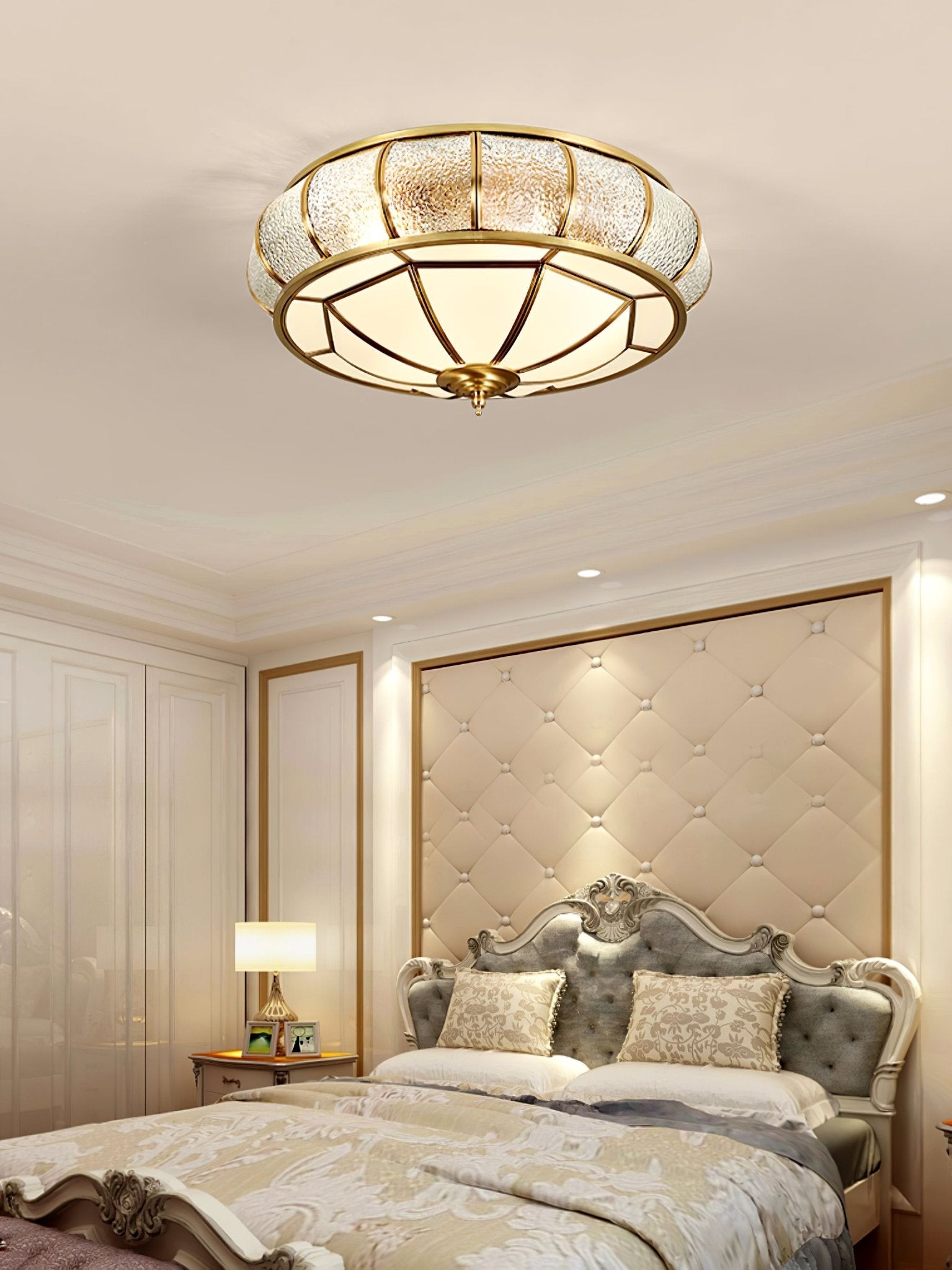 Round Textured Glass Ceiling Light M520