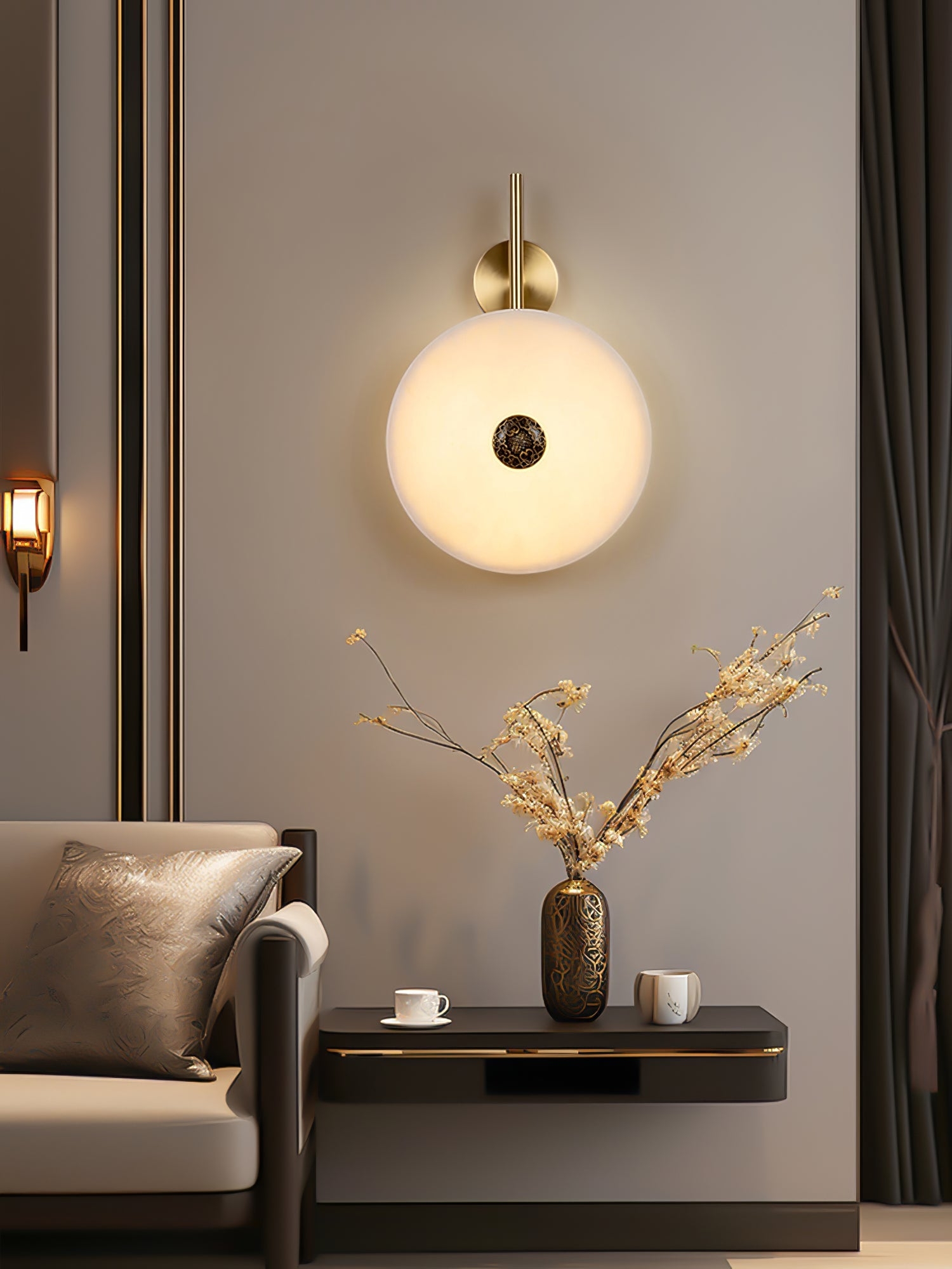 Alabaster Eclipse Wall Light D392
