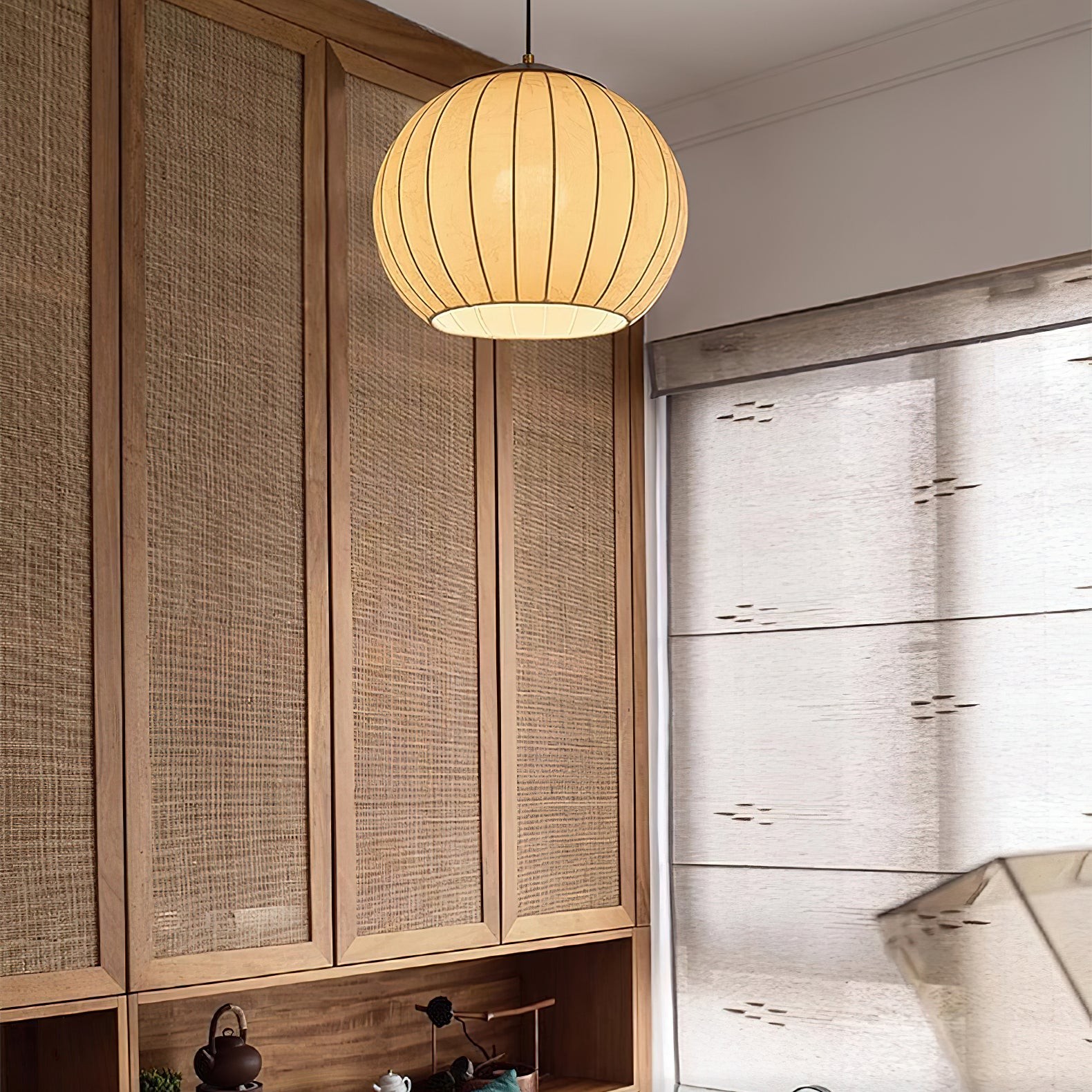 Japanese Style Fabric Lantern Pendant Lamp M62