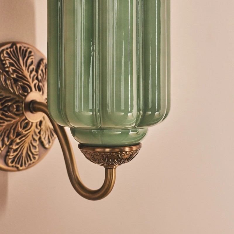 Vintage Glass Candlestick Shaped Wall Lamp M03