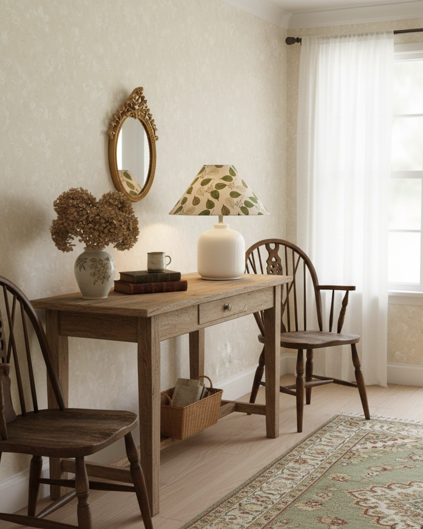 Evergreen Floral Table Lamp D327