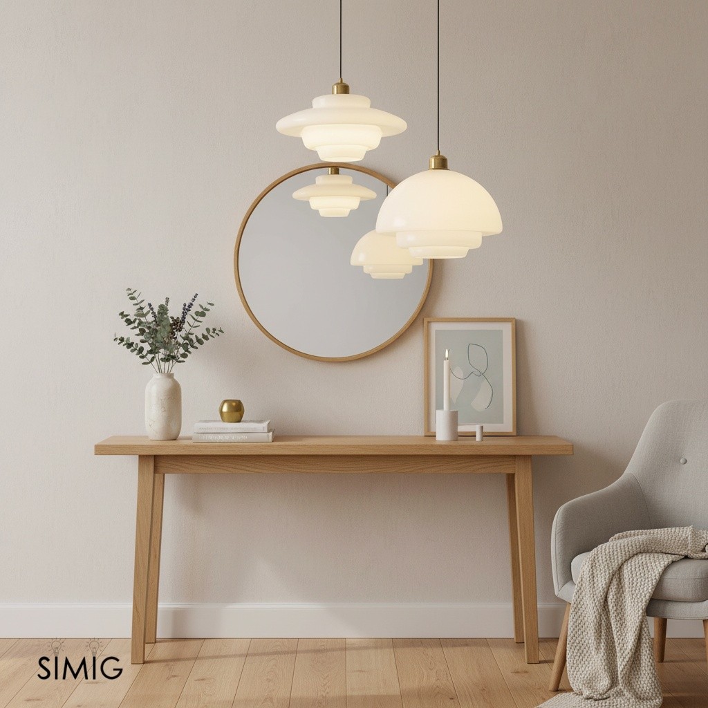 Mid-Century Art Milk White Glass Pendant Lamp S81