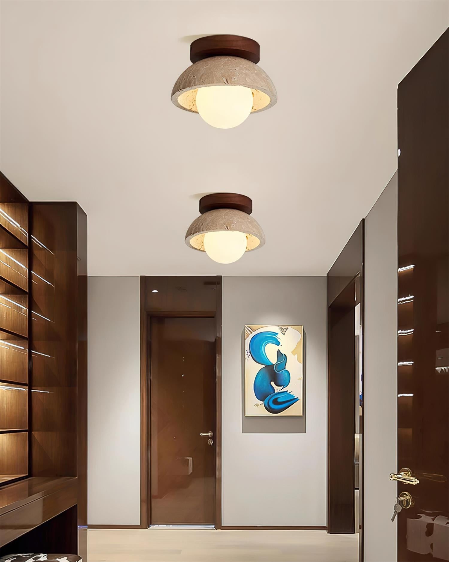 Wabi-Sabi Style Travertine Ceiling Light M221