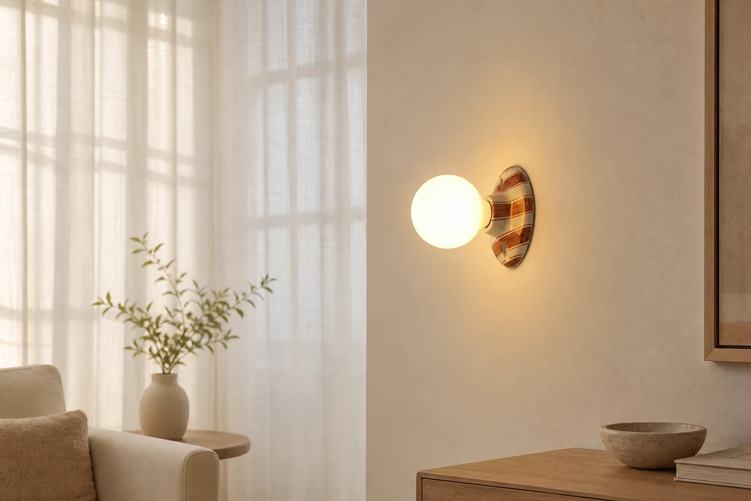 Scena produktu w kontekście lampy ściennej Ambrette