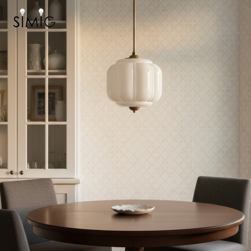 Vintage Cream Glass Pendant Light – Eloise Retro Chandelier S195