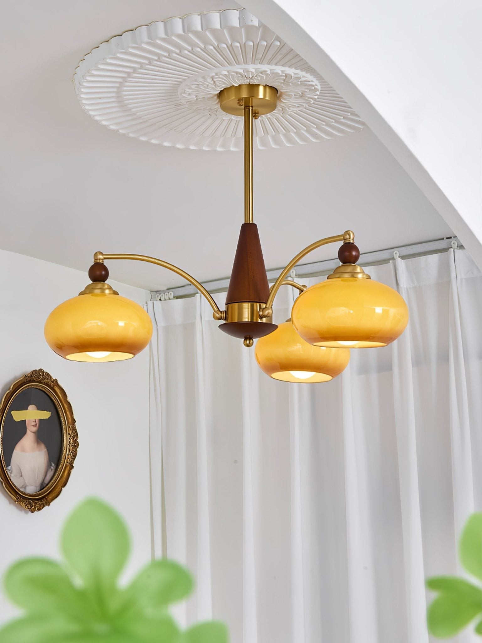 Vintage Multihead Persimmon Chandelier M431