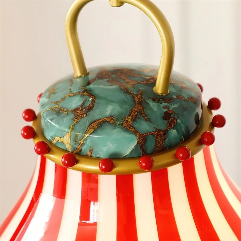 Festilo Glass Pendant Light - Playful Striped Design Hanging Lamp in Decorative Style for Kitchen and Dining T589