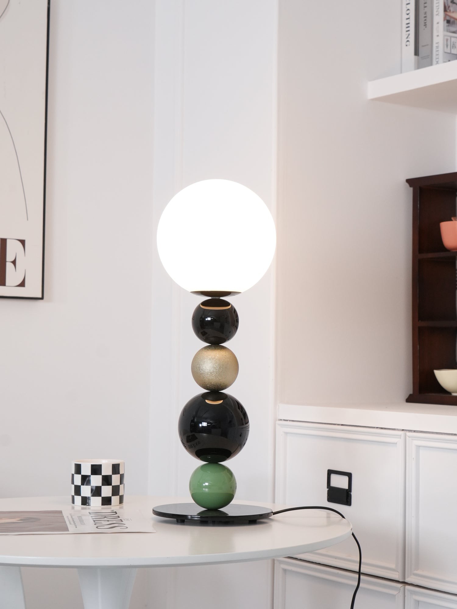Round Balls Stacking Green Table Lamp M521