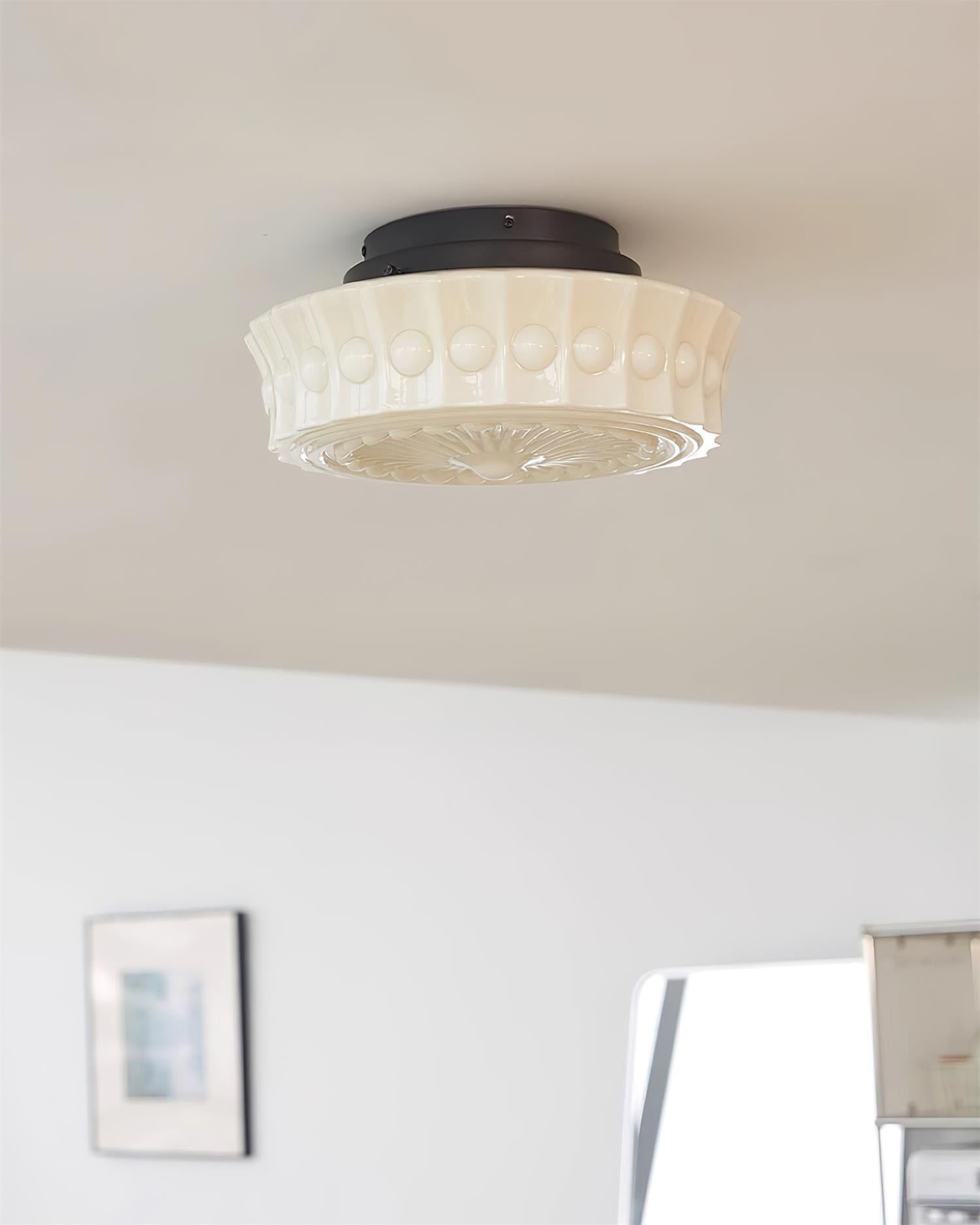 Rigidus French Vintage Glass Cream Style Ceiling Light M151