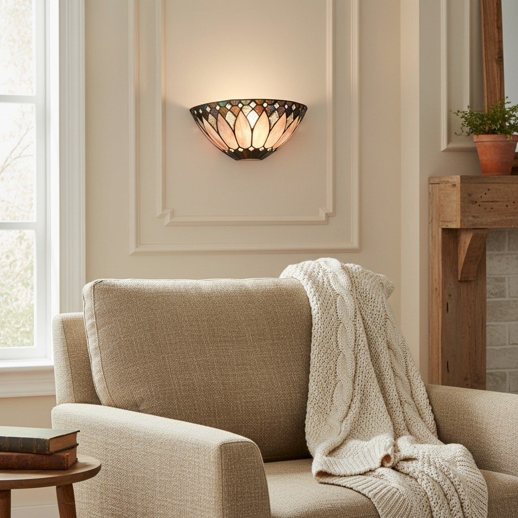TF Brooklyn Elegant Wall Light - Art Deco Glass Wall Sconce for Living Room or Hallway T639