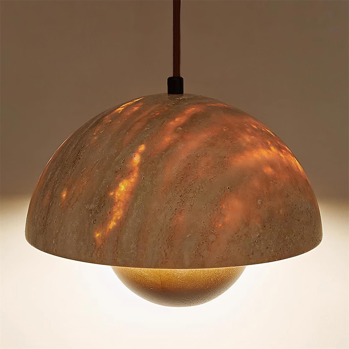 Natural Travertine Flower Bud Design Pendant Lamp G70