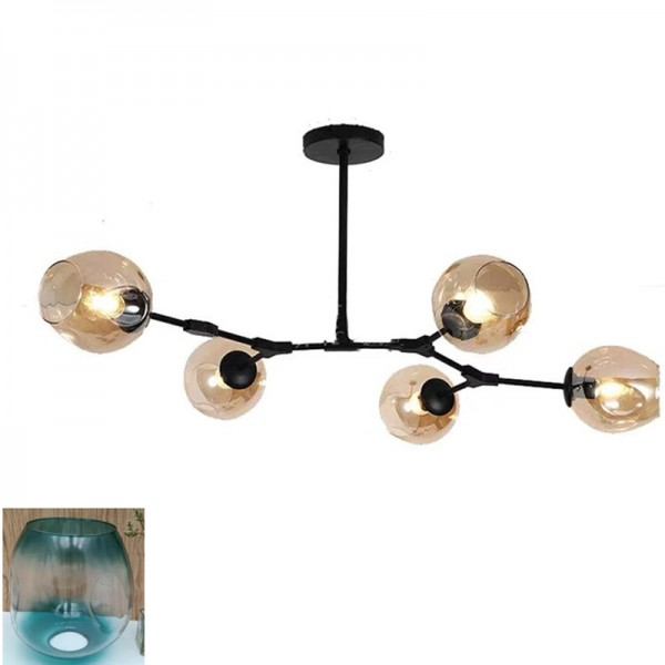 Asymmetrical Articulated Globe Branching Bubble Chandelier
