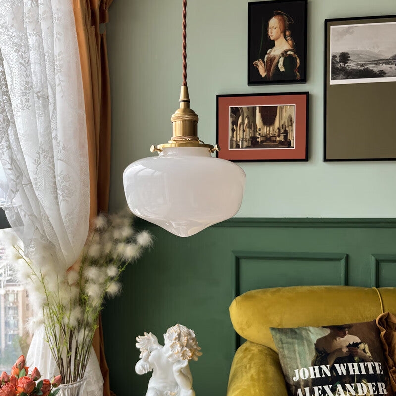 Wider interior view of the Radiant Lantern pendant