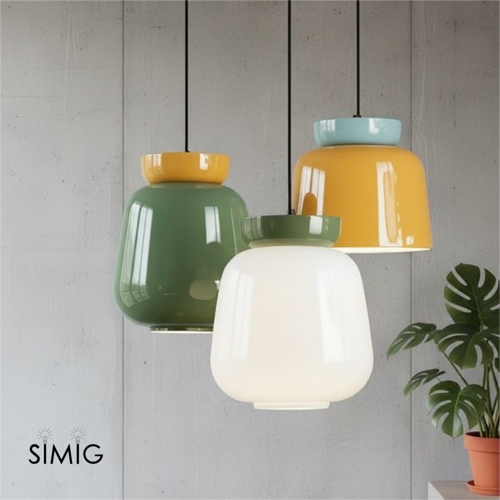 Fiesta Colorful Bowl-Shaped Ceramic Pendant Light for Dining Room T068