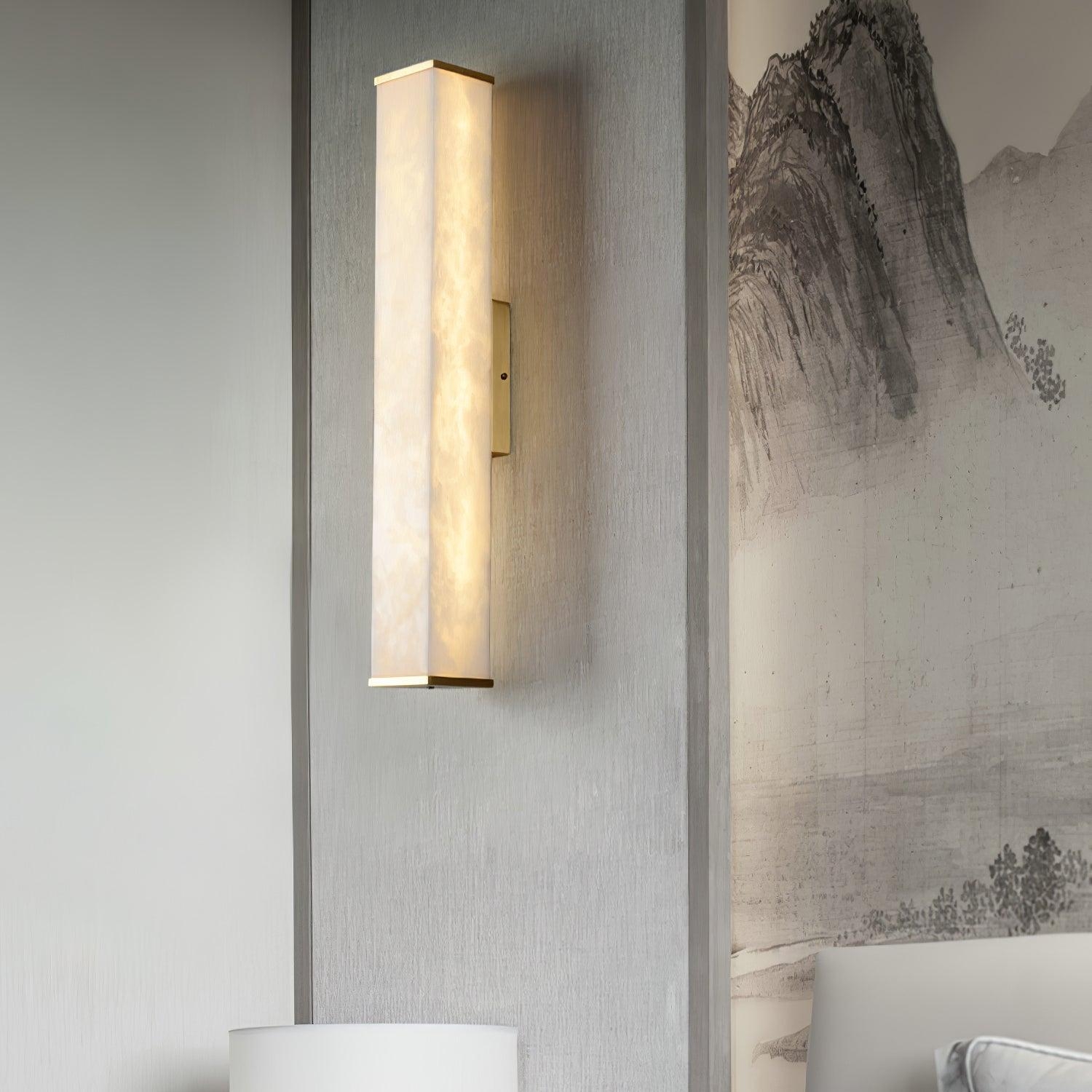 Cuboid Alabaster Wall Light D398