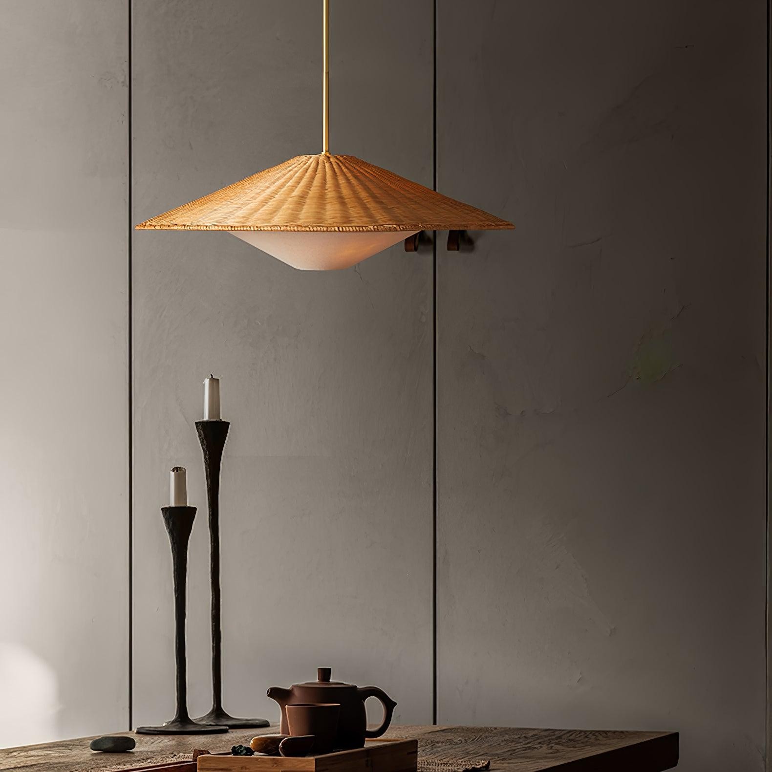 Rattan Hat Pendant Light Suitable For Living Room M29