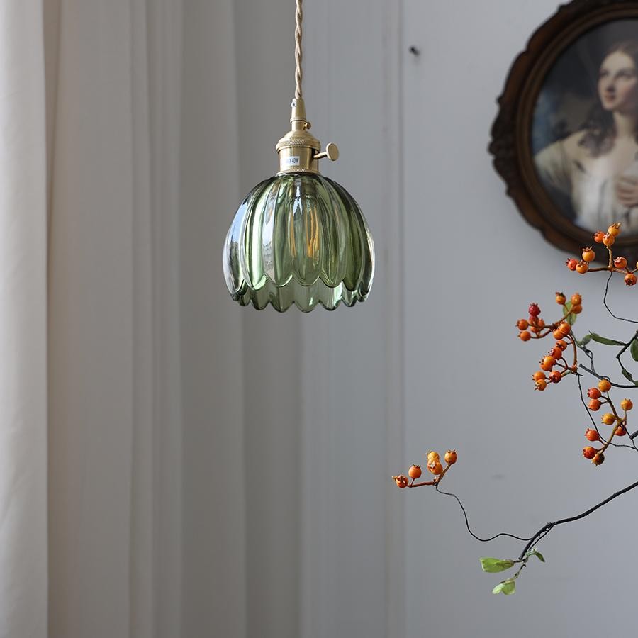 Japanese Retro Glass Flower Pendant Light S28