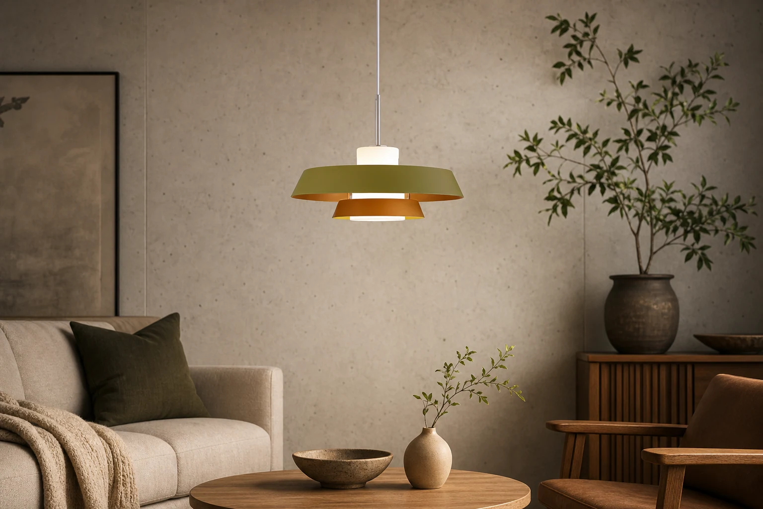 Nowoczesna lampa wisząca VELIOS w lifestylowym wnętrzu