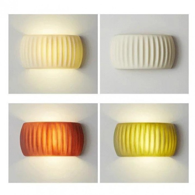 Modern Cream Style Resin Fluted Wall Lamp S150