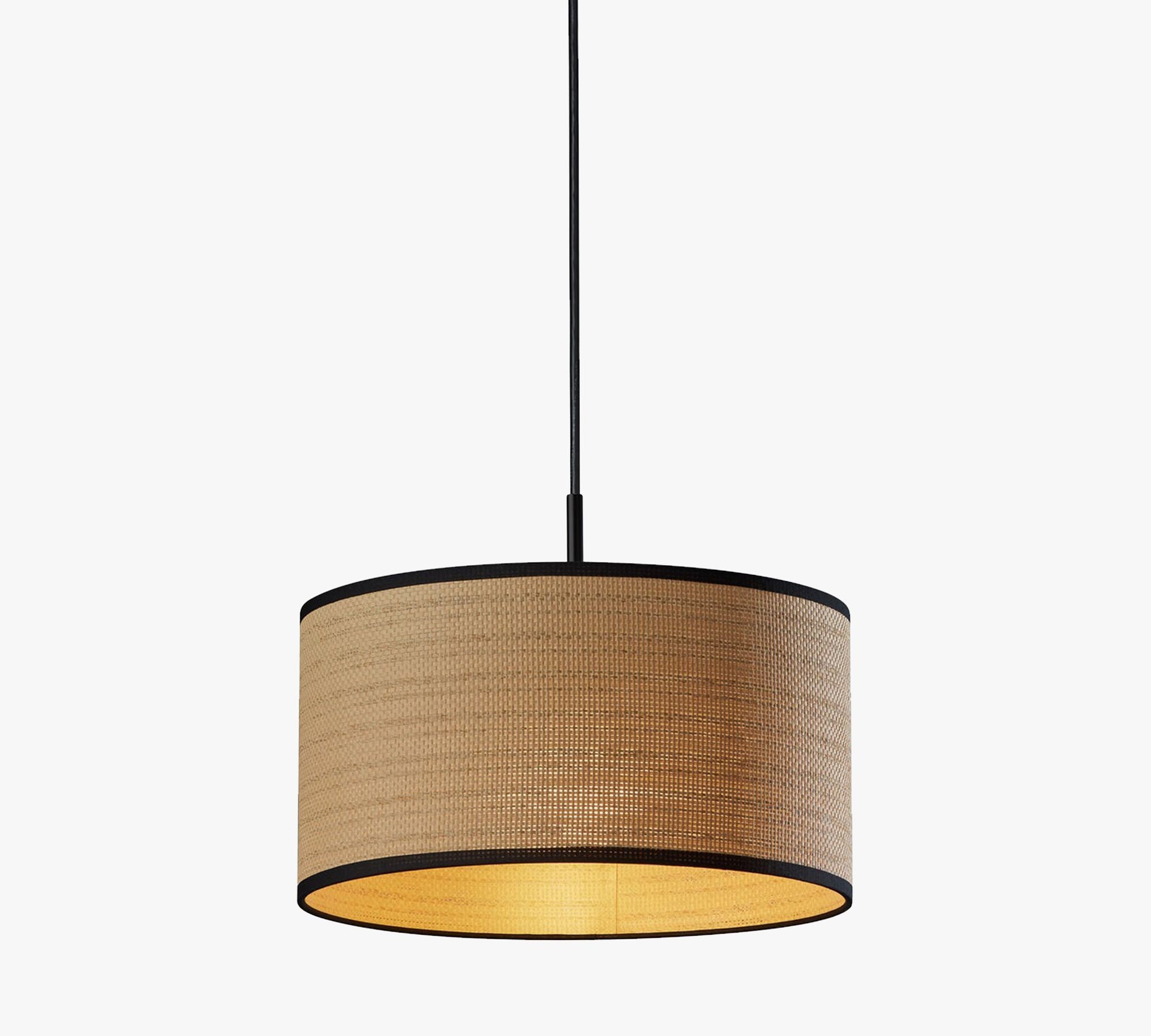 Dumora Fabric Drum Shade Pendant Light - Linen Design Hanging Light T274