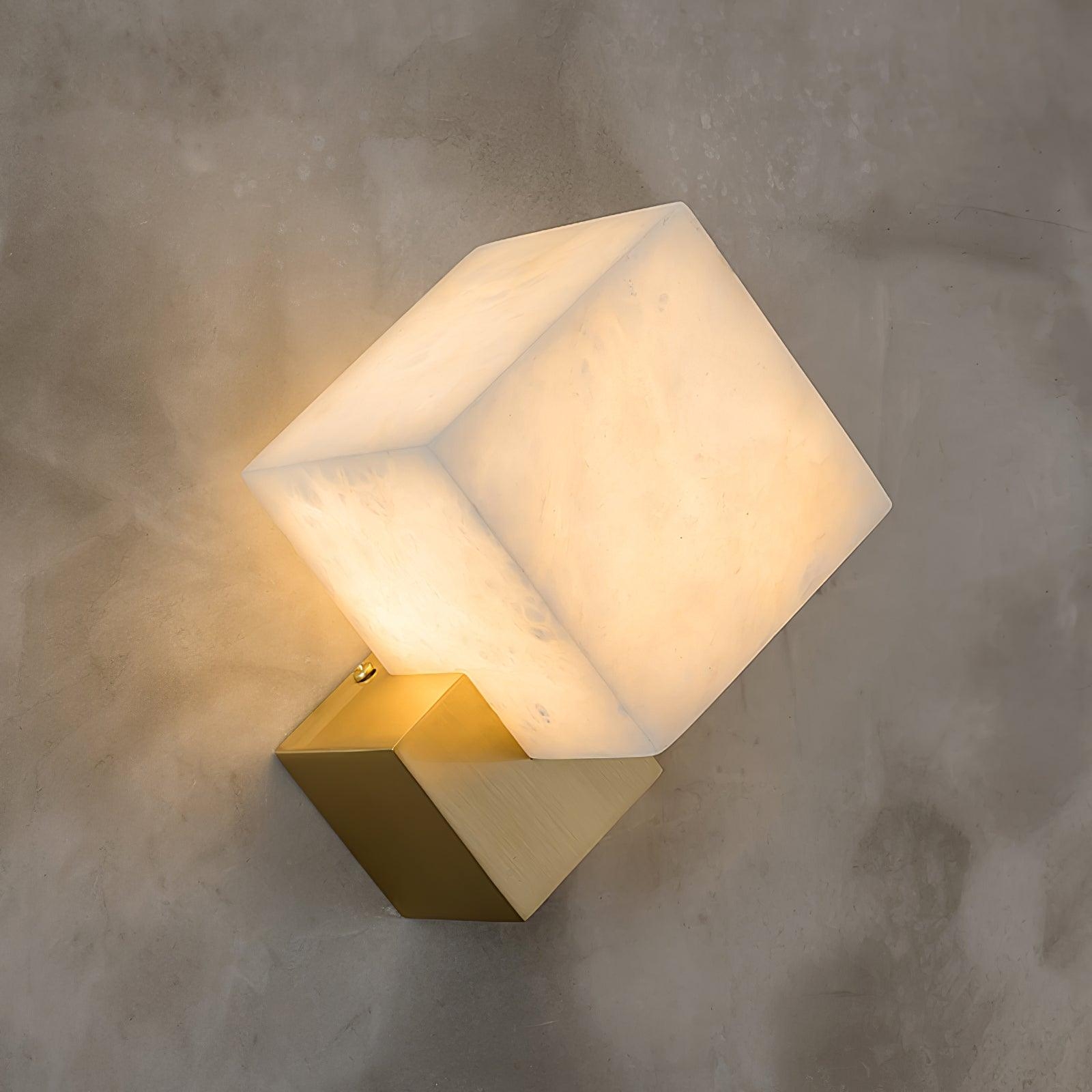 Block Alabaster Wall Sconce D387