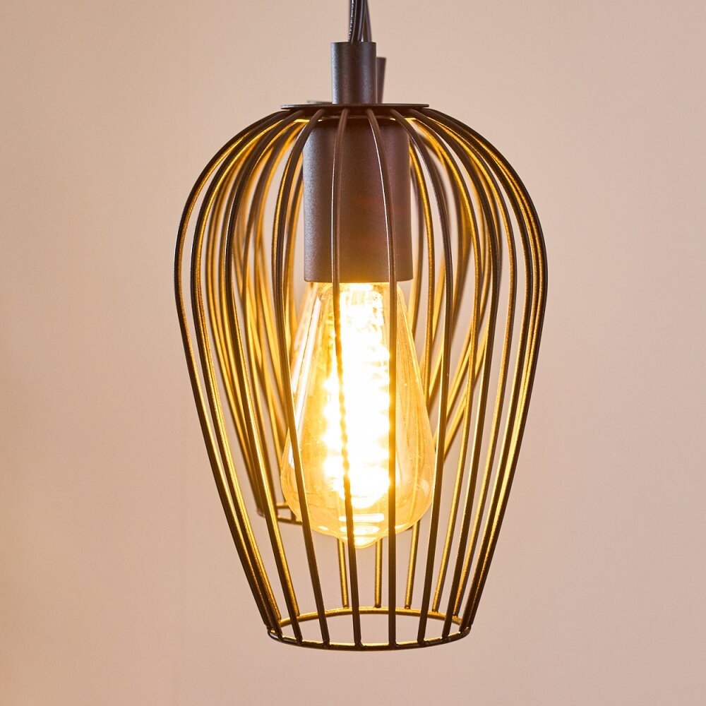 Black Large Vintage Wire Cage Pendant Lamp S68