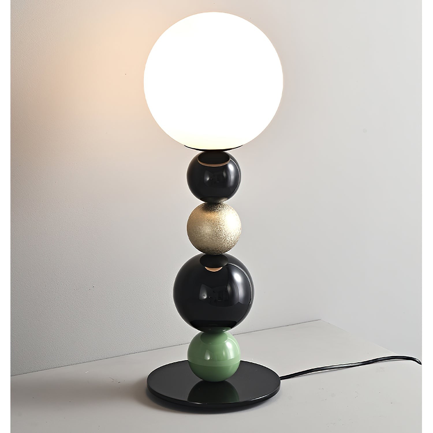 Round Balls Stacking Green Table Lamp M521