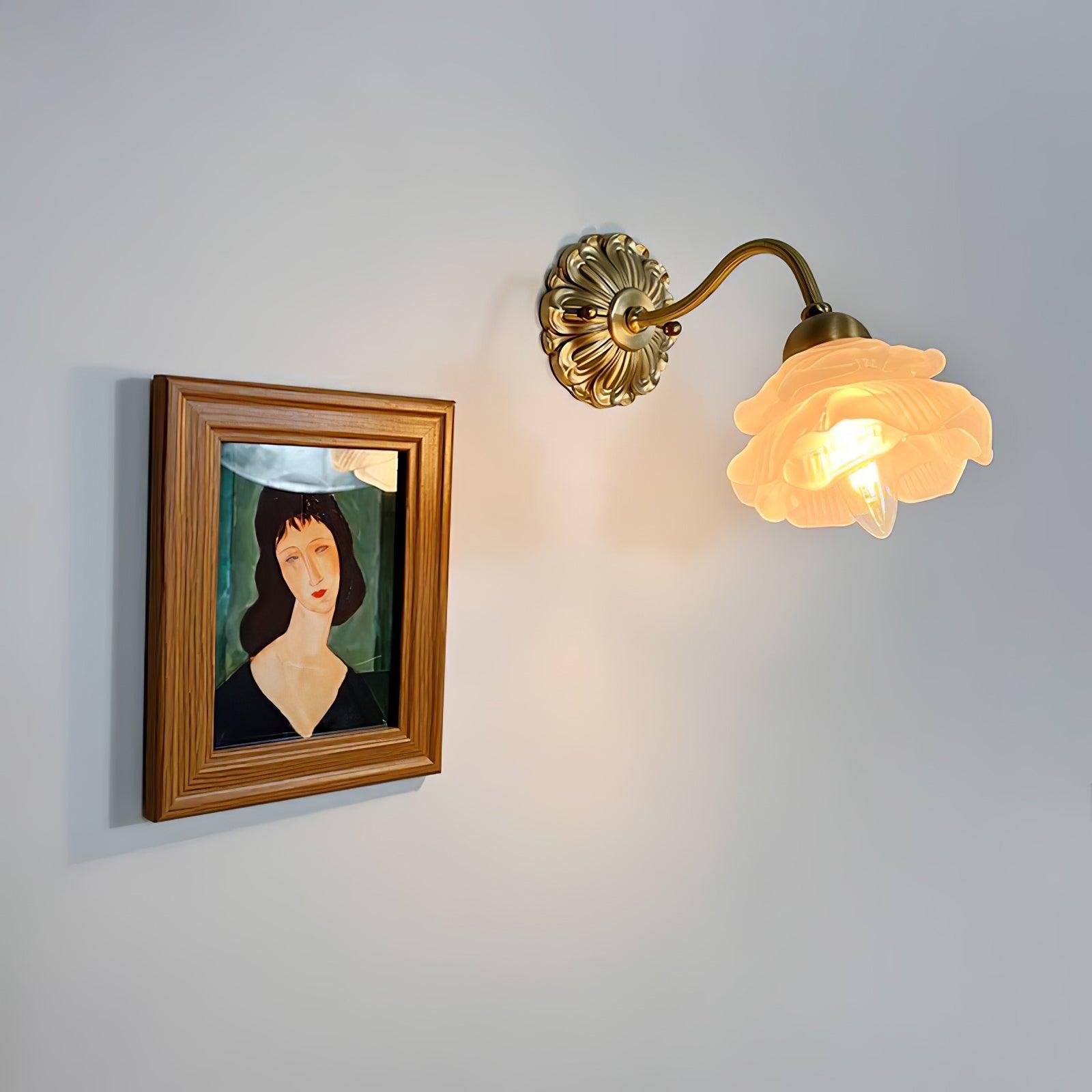 Brass Rose Wall Light M403