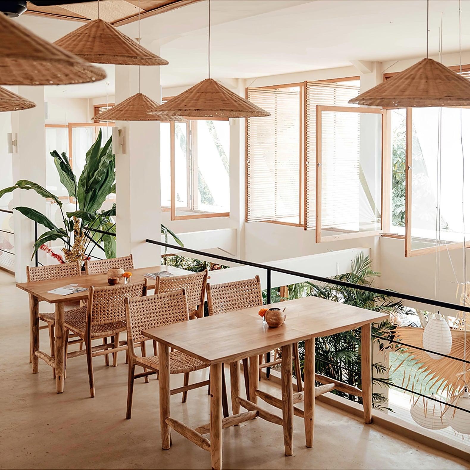 Rattan Hat Pendant Light Suitable For Living Room M29