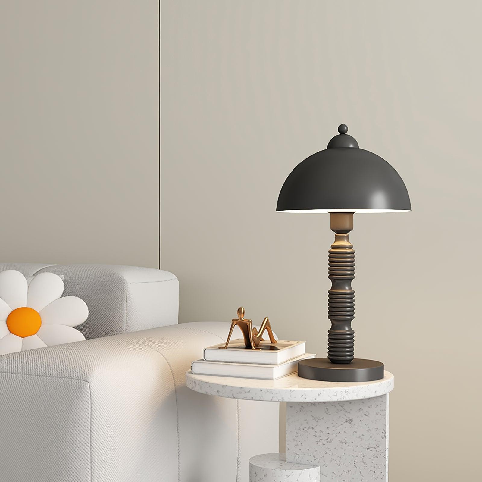 Nordic Iron Round Shade Pleated Base Table Lamp M360