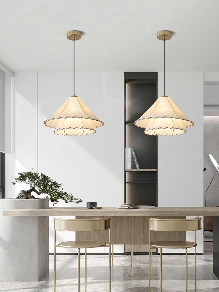 Vinatge Lotus Leaf Fabric Pendant Light M343
