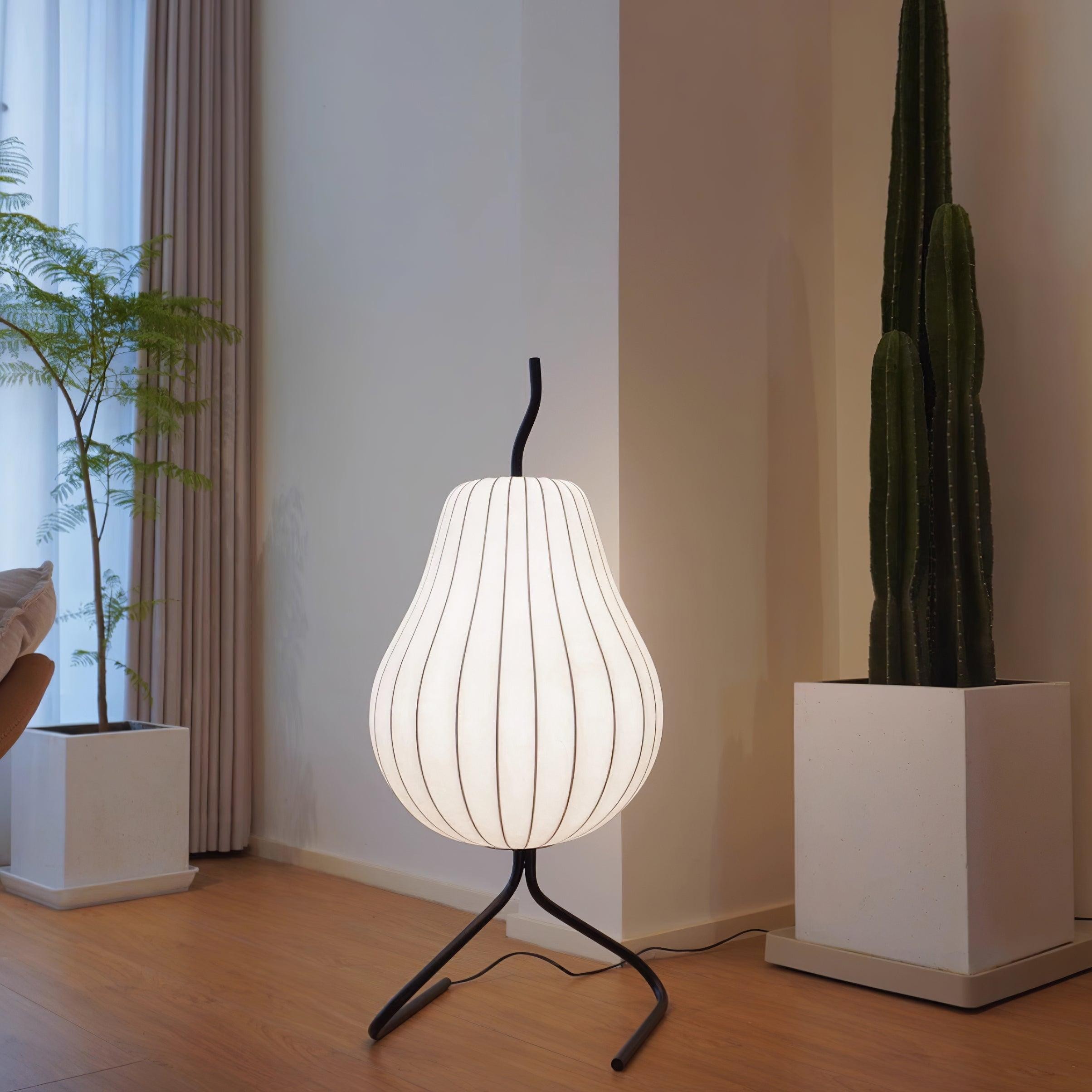 Pear-shaped Shite Floor Lamp Suitable For Living Room M35