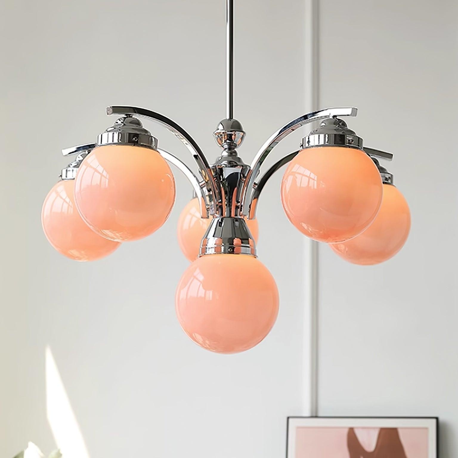 French Elegant Glass Orb Chandelier M531