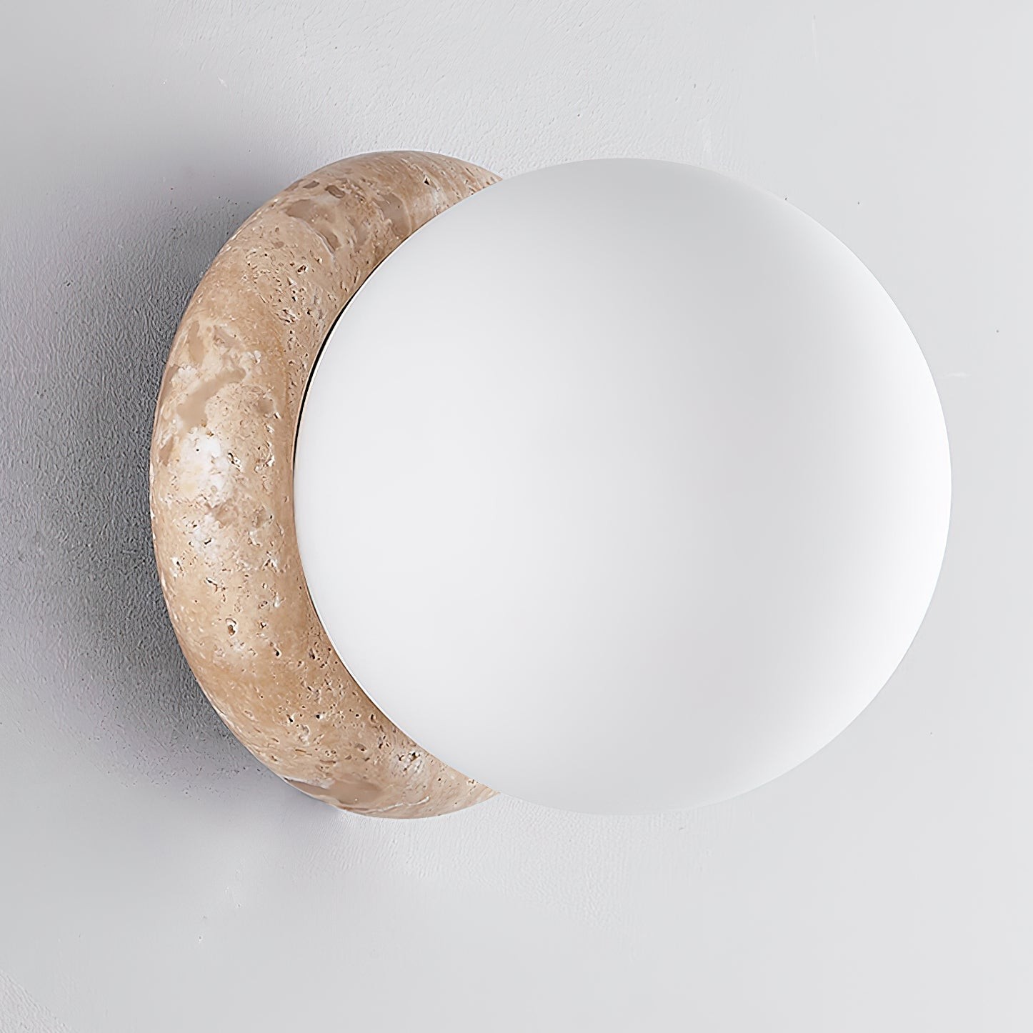 Japanese Style Wabi-Sabi Travertine Spherical Wall Lamp M90
